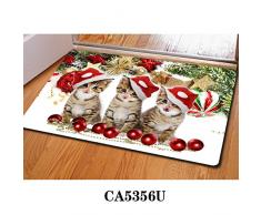 HUGSIDEA Weihnachten Decor Fußmatte PET Dog CAT Print Willkommen Matte, Polyester, Christmas 18, Größe S