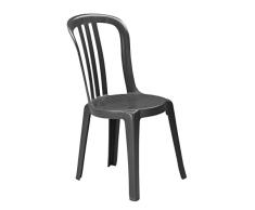 Grosfillex Miami Bistrot Stapelstuhl, Anthrazit, 44 x 54 x 88 cm