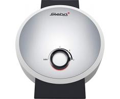 Steba Waffeleisen WE 16, für 5 Herzwaffeln, 16,5 cm Durchmesser, Fettarmes Backen durch Antihaftbeschichtung, stufenlose Temperaturregelung, optimale Bräunung, 1000 Watt, Silber/Weiß