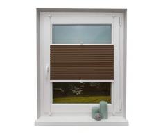 Beyond Drape Plissee Hellbraun 40x130 cm verspannt ohne Bohren Klemmträger bis 27mm Fertigplissee Sichtschutz