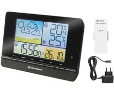 Bresser Wetterstation Funk mit Außensensor MeteoTrend Colour mit großem Farbdisplay, DCF-Funksignal, grafischem Wettertrend, Innen- / Außentemperatur und Alarmfunktion