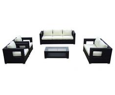 Baidani Rattan Lounge-Garnitur Seaside, 19-teilig, schwarz