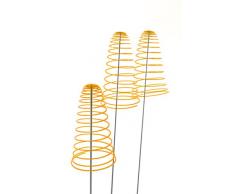 Garten Bronder e.K. 10115 SunSpiro - Sonnenspirale, 3-er Set Durchmesser 20 cm, Länge circa 50 cm inklusive Aluminiumstab 1 m, Made in Germany, orange