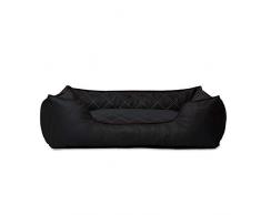 dibea DB00181 Premium Hundebett in gesteppter Lederoptik, M, schwarz