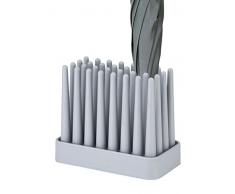 PRATO Design Regen-Schirmständer, robust, rutschfest und platzsparend, geeignet für 8 Stockschirme, grau