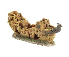 Pet Ting Verlassenes Schiff, Aquarium, Dekoration versenktes Boot, Schiffswrack, 25 cm