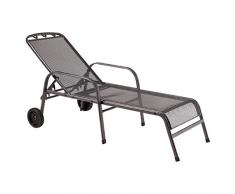 greemotion Rollliege Toulouse eisengrau, Gartenliege 4-fach verstellbar, platzsparend zu verstauen, Liege in zeitlosem Design, vielseitig kombinierbar, Artikelmaße: ca. 190 x 70 x 56 cm