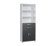 MAJA-Möbel 1233 3974 Aktenregal mit Schubladen und Türen, Icy-weià - grau Hochglanz, Abmessungen BxHxT: 80 x 214,5 x 40 cm