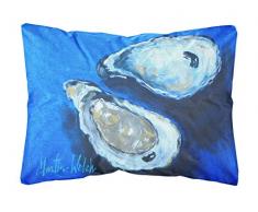Carolines Treasures Oysters Seafood Four Dekokissen, Leinenstoff, 12 x 16 cm, Mehrfarbig