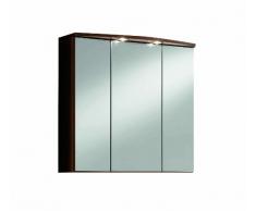 Held Möbel 174.3082 Marinello Spiegelschrank 3-türig, 6 Einlegeböden, 2 Aufbauleuchten, 70 x 69 x 20 cm, eiche dunkel