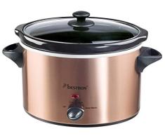 Bestron Dampfgarer mit Keramikpfanne und Glasdeckel, 4,5 Liter, 225 Watt, Kupfer
