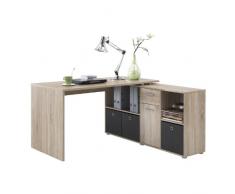 FMD Möbel 353-001 Schreibtisch-Winkelkombination Tisch ca. 136 x 75 x 68 cm, Regal ca. 137 x 71 x 33 cm