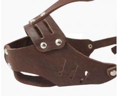 Echt Leder Käfig Korb Sicher Maulkorb für Hunde # 119 braun – Pudel, Spaniel (Umfang 24,1 cm Schnauze Länge 6,3 cm)