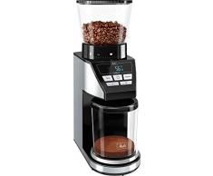 Melitta 1027-01 SST BK elektrische Kaffeemühle Calibra mit Kegelmahlwerk und LCD-Display, sowie integrierter Waage, 39 Mahlgradeinstellungen, Fassungsvermögen: 375 g, 160, schwarz/edelstahl