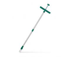 Relaxdays Unkrautstecher, Löwenzahnstecher mit Stahlkrallen & Auswerfer, Entfernen von Unkraut ohne Bücken, 100cm, grün