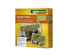 Windhager Sonnensegel für Seilspanntechnik Komplett-Set inkl. Sonnen-Segel 270 x 140 cm, ideal für Pergola oder Wintergarten für idealen Sonnenschutz, APFELGRÜN, 10869