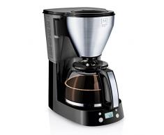 Melitta Easy Top Timer 1010-15, Filterkaffeemaschine mit Glaskanne, Programmierbare Warmhaltezeit, Schwarz-Edelstahl