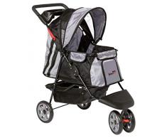 Haustier-Buggy All Terrain ips-01 Hunde-Tragetasche, Trolley, Trailer, InnoPet, Buggy. Zusammenklappbar Pet Buggy, Kinderwagen, Kinderwagen für Hunde und Katzen Grau / Schwarz / Silber