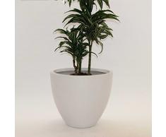 Pflanzkübel Blumenkübel Blumentopf Fiberglas rund konisch D50xH44cm perlmutt weiß