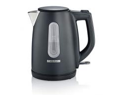 SEVERIN WK 9553 Wasserkocher, 2200, Edelstahl, 1 Liter, schwarz-matt