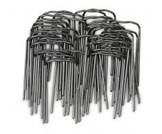 Windhager Pflanzenstecker für die Befestigung von Pflanzentrieben an Kokos-Pflanzstäben, Schwarz, 50 Stück, 06194 metallic