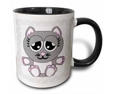 3dRose 39649_4 Mug Becher, keramik, schwarz/weiß