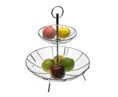 Versa 19530187 Obstkorb, verchromt, 2 Ebenen, Stahl