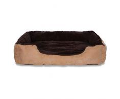 Hundebett, Hundekissen, Hundekörbchen mit Wendekissen, Größe XL, Farbe braun/beige