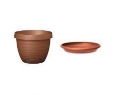 Scheurich Country Star Pflanzgefäß Terracotta Ø 35 cm, Höhe 26 cm, Volumen 15 l, mit passendem Untersetzer