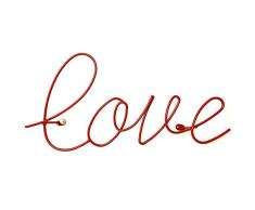 Wandgarderobe Wall Wire Words Love, Rot, 22 x 44 cm