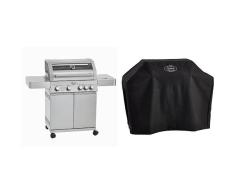 Rösle 25303 Gasgrill, BBQ-Station Videro G4, edelstahl, 138 x 60 x 118 cm + Abdeckhaube