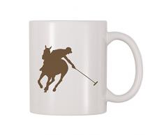 4 alle mal Pferd Polo Silhouette Kaffee Tasse 11 Oz weiß