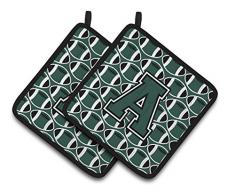 Caroline s Treasures Buchstabe A Fußball grün & weiß Paar Topflappen cj1071-apthd, 7.5hx7.5 W, multicolor