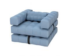 Pigro Felice ModulAir 3-in-1 Pool Float/Liege Aufblasbarer Sessel, PVC-Kunststoff, Azurblau, 117x117x72 cm