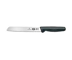 Victorinox Küchenmesser Brotmesser Well. schwarz 18 cm Messer, weiß