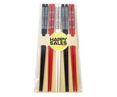 Happy Sales HSCH14/S Essstäbchen im japanischen Stil, mehrfarbig, 5 Paar