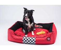 Kiwi Walker Schlafsofa, Memory-Schaum, Racing-Design, Größe M, 65 x 45 x 22 cm, Rot/Schwarz