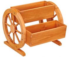 Habau 691 Blumenkasten mit Wagenrad, 44 x 42 x 40 cm
