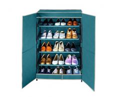 Wenko 4381634500 Schuhschrank Breeze für bis zu 15 Paar Schuhe, Polypropylen Faserstoff, 61 x 90 x 32 cm, petrol