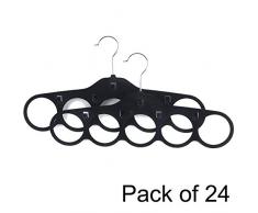 Beldray COMBO-5789 Schal Kleiderbügel, Samt, Schwarz, 12 Packungen mit je 2 Stück