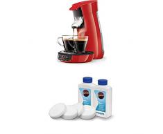Philips Senseo Viva Cafe HD6563/80 Kaffeepadmaschine (Crema plus, Kaffee-Stärkeeinstellung) rot, mit Flüssigentkalker-Set