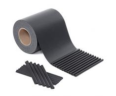 SONGMICS PVC Sichtschutzstreifen, Zaunfolie, 35 m x 19 cm, extra dick und Blickdicht, mit 25 Befestigungsclips, anthrazit GPJ035H