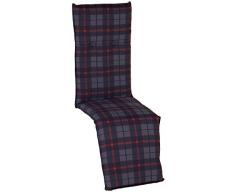 Beo Kissen Polster für Relaxstuhl in karo, rot, grau und anthrazit für Gartenmöbel