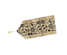 sourcing map Tisch Tischtuch mit Quasten für Abendessen Party Dekoration 76x11 Inch Champagner