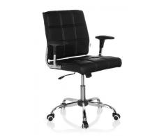 hjh OFFICE 719000 Bürostuhl Drehstuhl ERNESTO Kunstleder schwarz, Designklassiker, ideal für das Home Office oder Büro, Schreibtischstuhl ergonomisch, Büro Sessel, Drehstühle, Chefsessel