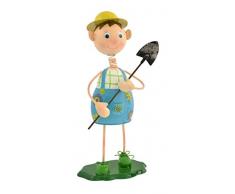 Green Jem Boy Metall Garten Dekoration, Mehrfarbig, 22 x 13 x 41 cm