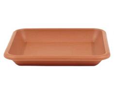 greemotion Blumentopfuntersetzer Jana in Terracotta - Blumen-Untersetzer eckig für Pflanzkübel - Pflanzenuntersetzer quadratisch aus Kunststoff - Pflanzen Untertopf 41 x 41 cm