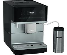 Miele CM 6350 Kaffeevollautomat (OneTouch- und OneTouch for zwei-Zubereitung, vier Genießerprofile, Tassenwärmer, Heißwasserauslauf, Tassenbeleuchtung, automatische Spülprogramme) schwarz