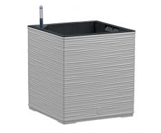 Emsa 518513 Casa Cosy Blumenwürfel, Blumentopf, staubgrau, 30 x 30 x 31 cm