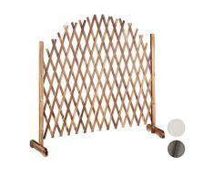 Relaxdays Rankgitter Holz, ausziehbar bis 200cm, Rankhilfe Kletterpflanzen, freistehend, Garten, Balkon, Terrasse, natur